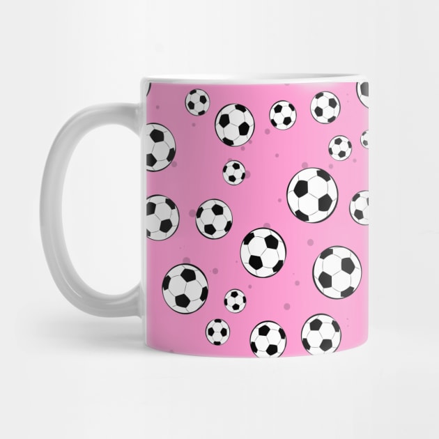 Football / Soccer Ball Seamless Pattern - Pink Background by DesignWood-Sport